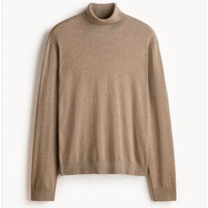 H&M Light Brown Regular Fit Turtleneck Sweater in Medium